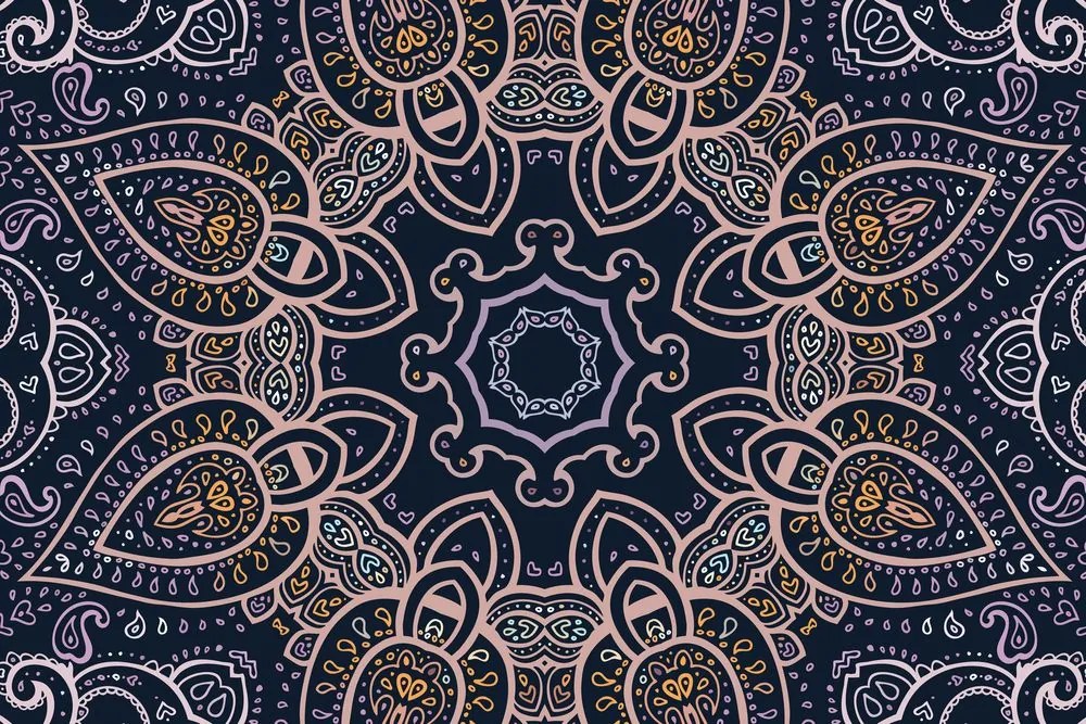 Quadro su tela – Mandala con motivo indiano