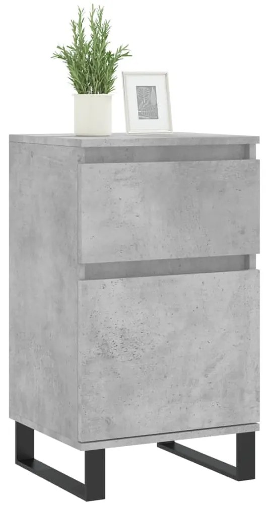 Credenze 2 pz grigio cemento 40x35x70 cm in legno multistrato