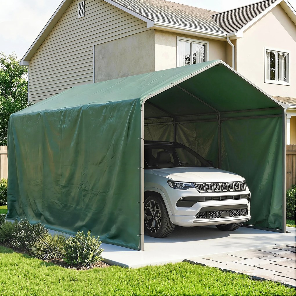 Telo Impermeabile 6x8 m con 28 Occhielli per Fissaggio in PE Resistente agli Strappi da 90 GSM Verde...