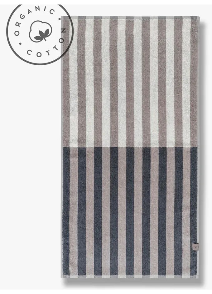 Asciugamano in cotone biologico blu-grigio 50x90 cm Disorder - Mette Ditmer Denmark