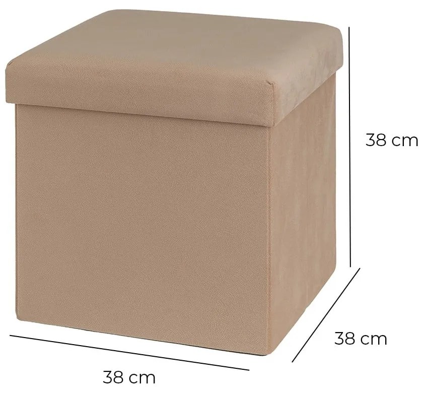 Poggiapiedi in velluto marrone chiaro Estela - Casa Selección