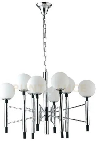 Lampadario a sospensione hammond cromo e nera 8 luci attacco e14 83...