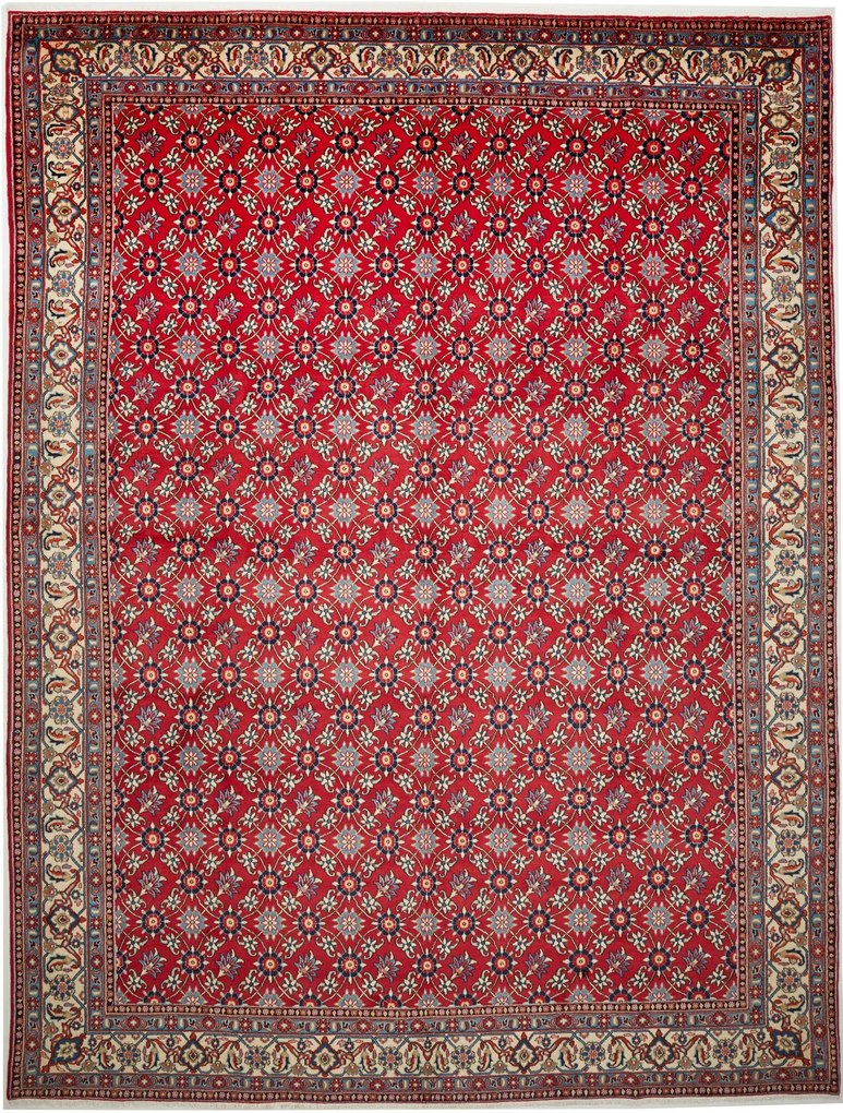 Varamin Tappeto persiano 390 x 290 Rosso (Iran) Annodato A Mano