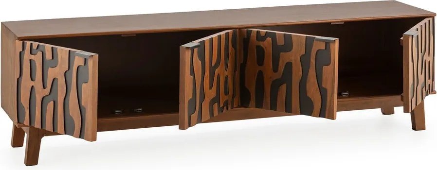 Mobile TV marrone in mango massiccio 180x50x40 cm Kantu – MOME