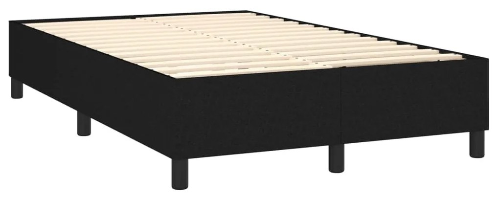 Letto a Molle con Materasso e LED Nero 120x200cm in Tessuto