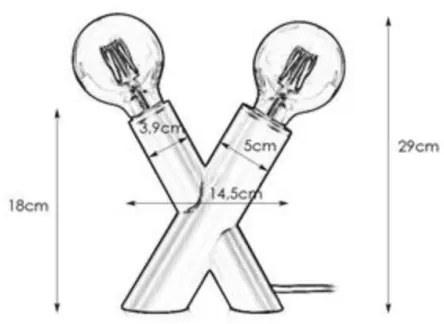 Markslöjd 108053 - Lampada da tavolo SIMUL 1xE27/40W + 1xE14/40W/230V oro