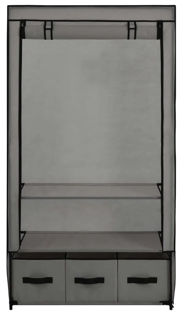 Armadio grigio 87x49x159 cm in tessuto