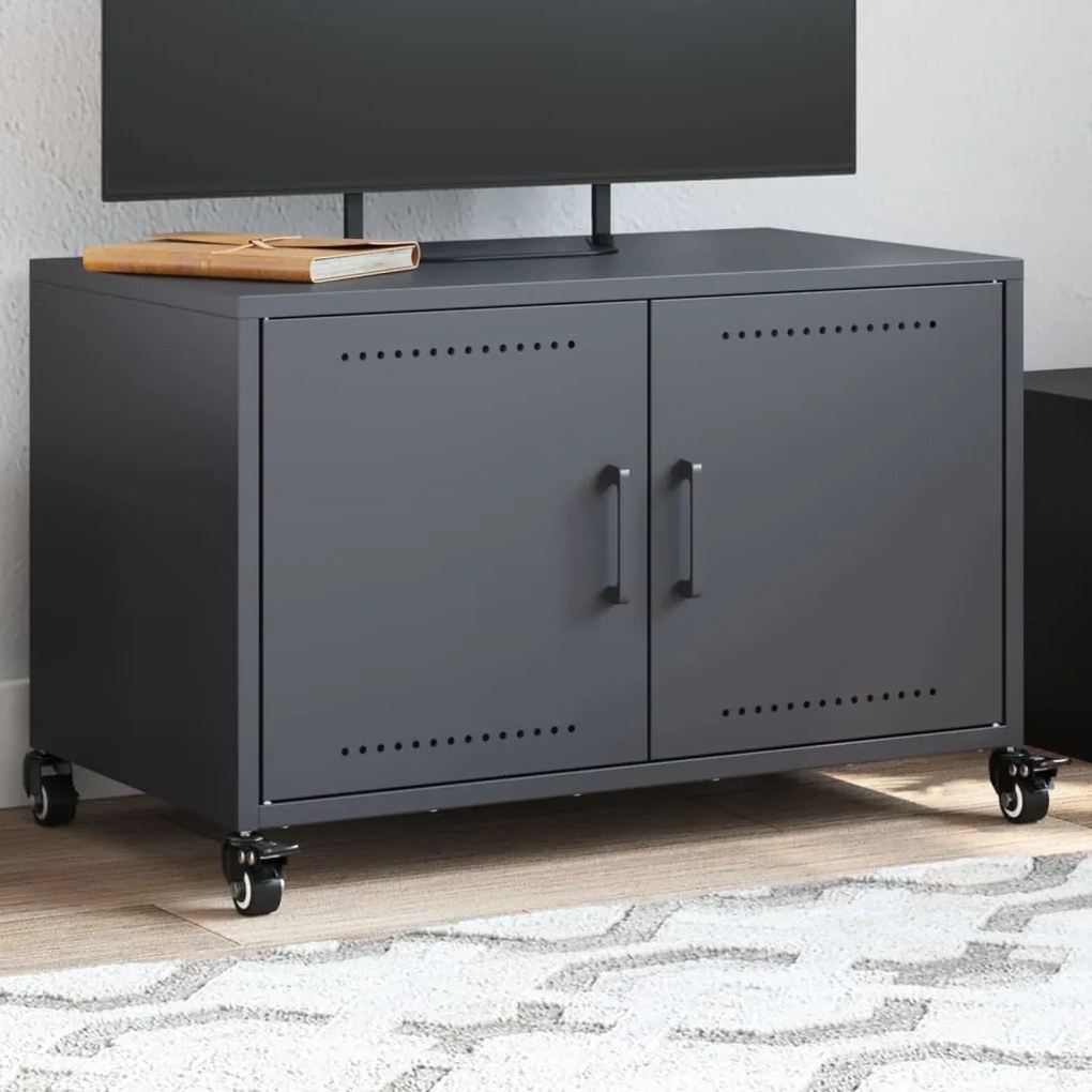 Mobile Tv Antracite 68x39x43,5 Cm İn Acciaio Laminato A Freddo /
