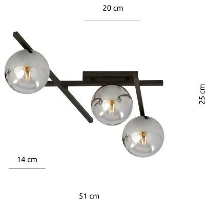 Plafoniera SMART 3xE14/10W/230V nero/grigio