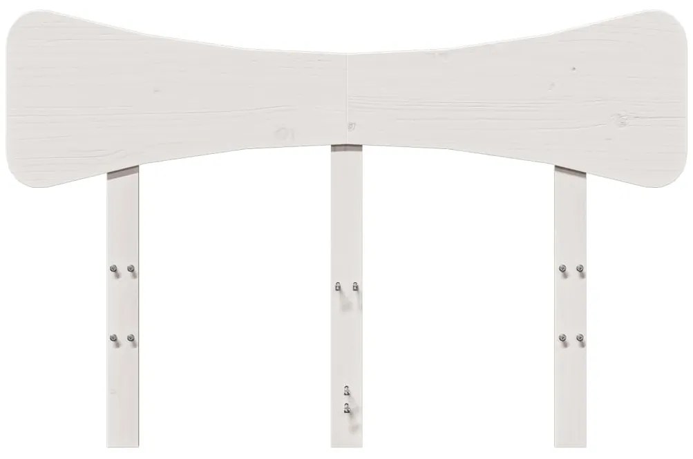 Testiera bianca 135 cm in legno massello di pino