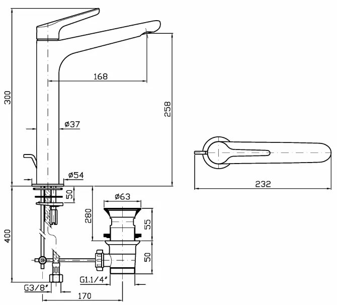 Rubinetto lavabo alto Monocomando per catino cromo Zucchetti Medameda ZMM712