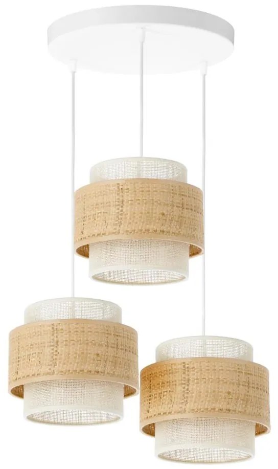 Lampadario su cavo BOHO 3xE27/60W/230V iuta/crema