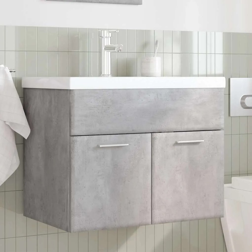 Mobile da bagno con lavabo integrato grigio cemento