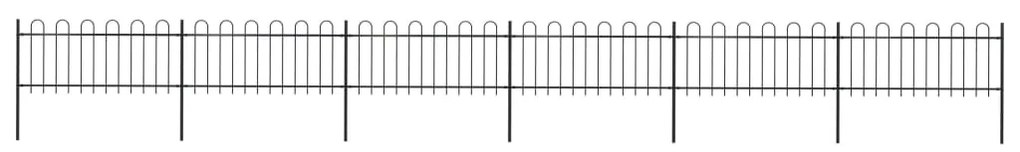 Recinzione Giardino Con Punta Tonda Acciaio 10,2x0,8m Nera /
