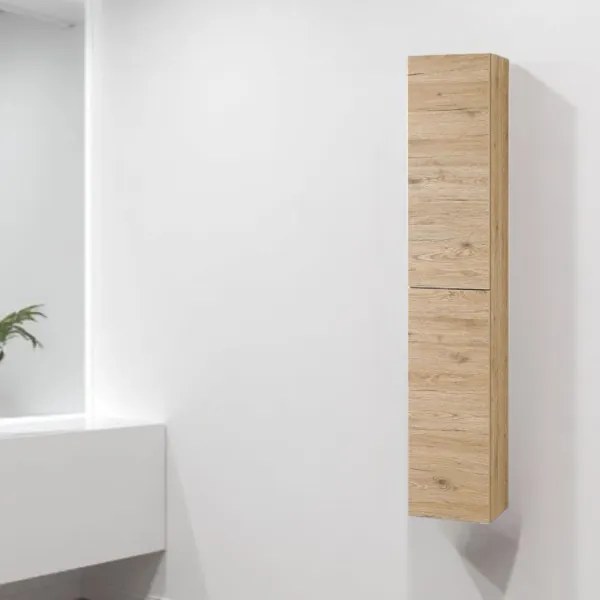 Colonna da bagno 160 cm sospesa reversibile BALI Quercia Naturale
