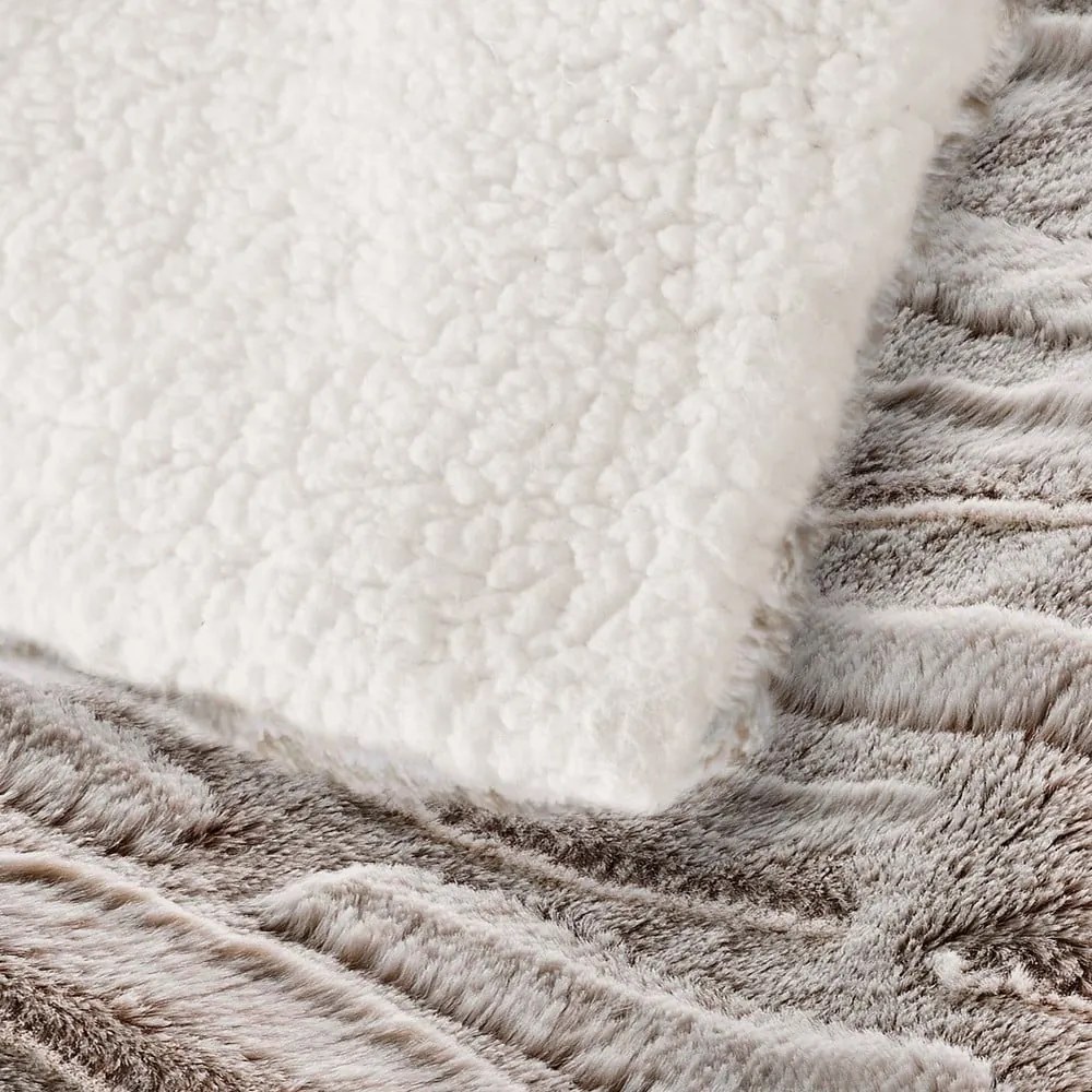 Coperta beige in micropile 180x220 cm Lynx – douceur d'intérieur