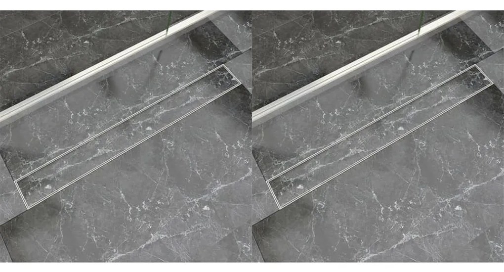 Scarico Doccia Lineare 2 Pz 930x140 Mm Acciaio Inossidabile /