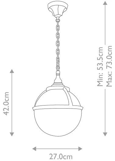 Elstead GLENBEIGH-CHAIN - Lampadario da esterno a sospensione con catena GLENBEIGH 1xE27/60W/230V IP44