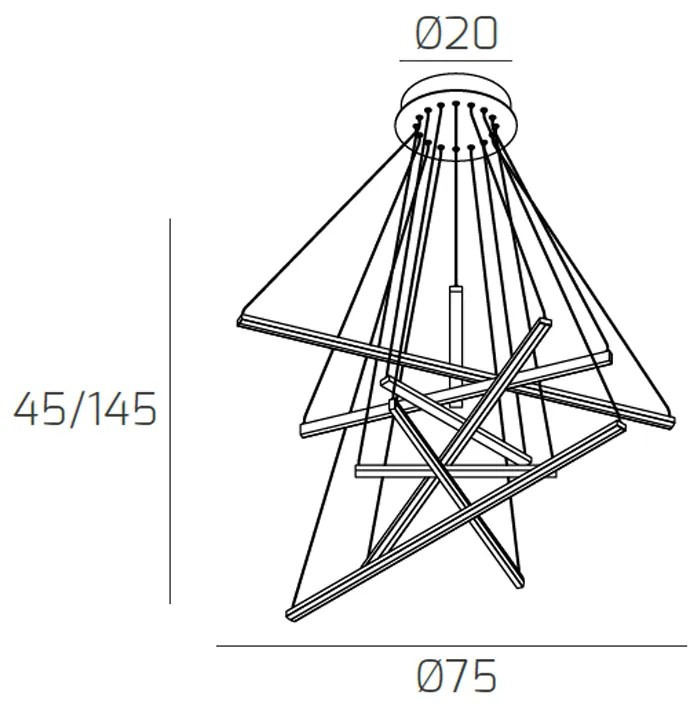 Sospensione Moderna Dna Alluminio Oro Led 50W