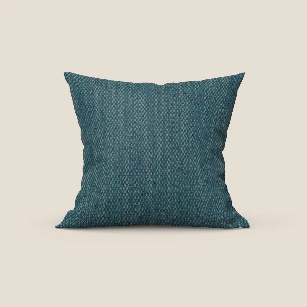 Levante cuscino disponibile in diversi colori in pregiato bouclé riciclato fresco dalla trama melangiata smacchiabile T16 azzurro