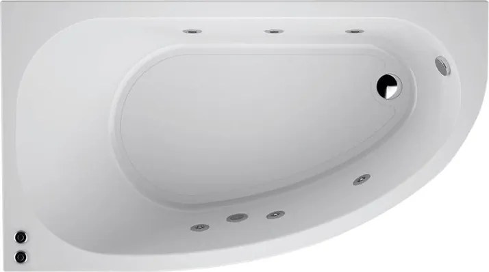 Vasca idromassaggio asimmetrica SANYCCES Tripoli Confort 90 x 160 cm bianco