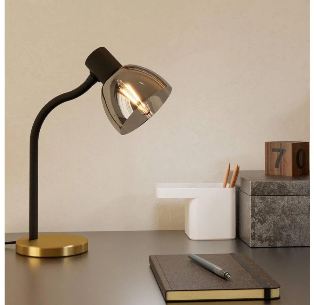 Eglo 901062 - Lampada da tavolo MACERE 1xE14/25W/230V oro/nero