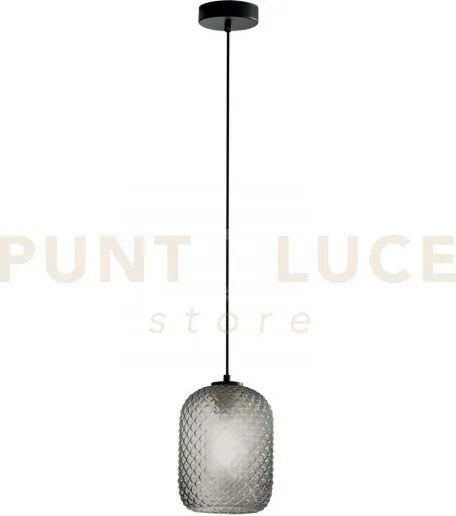 Lampadario a sospensione ashford ovale fume' 1 luce attacco e27 15x...