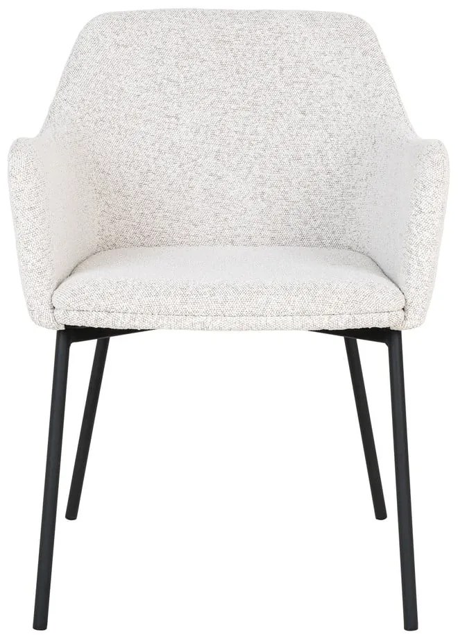 Sedia da pranzo bianca in imbottito con braccioli Melilla – House Nordic