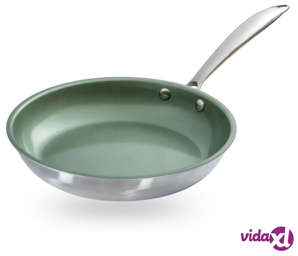 Just Vegan Padella ECO CeraVegan 24 cm in Acciaio Inossidabile Verde
