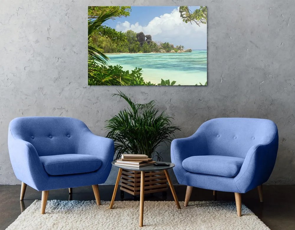 Quadro su tela – Spiaggia meravigliosa sull'isola di La Digue