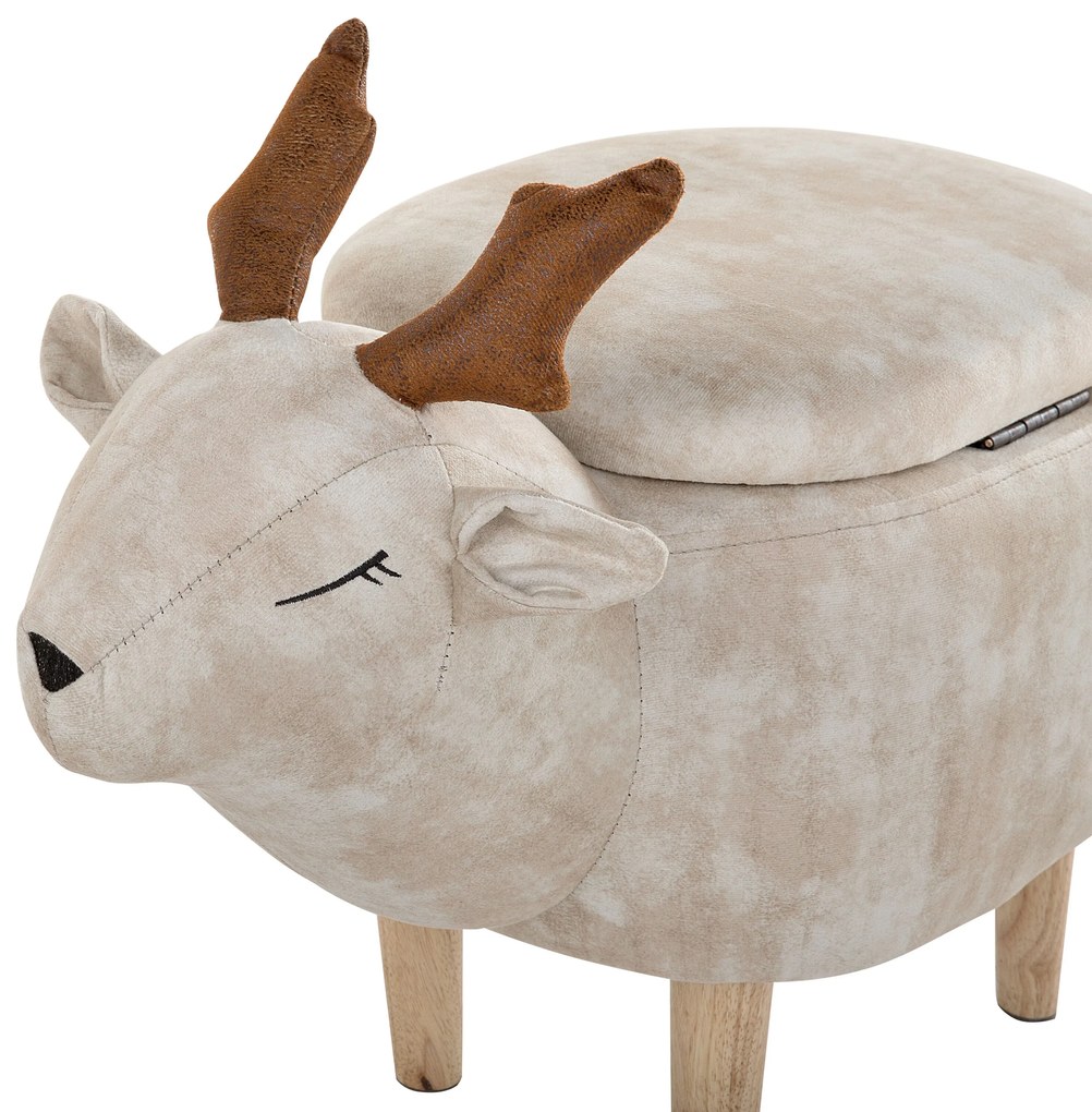 Pouf in tessuto beige REINDEER Beliani