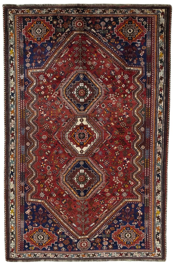 Shiraz Tappeto persiano 290x190 Rosso (Iran) Annodato A Mano