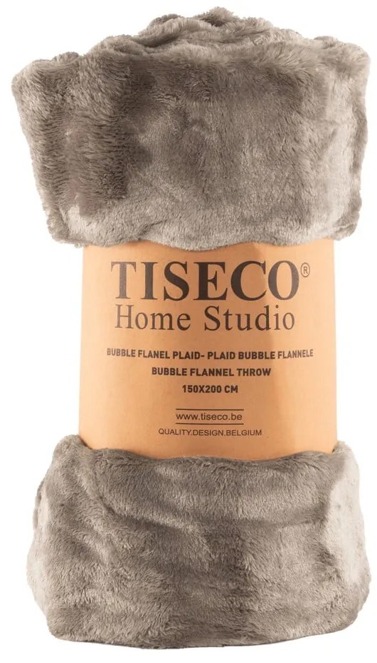 Coperta grigio tortora in micropile 150x200 cm Wave – Tiseco Home Studio