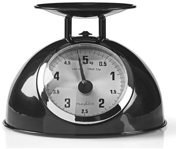 Nedis KASC110BK - Bilancia da cucina retrò con ciotola nera