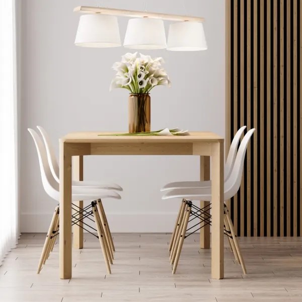 Lampadario sospeso su cavo AIDA 3xE27/60W/230V rovere/bianco