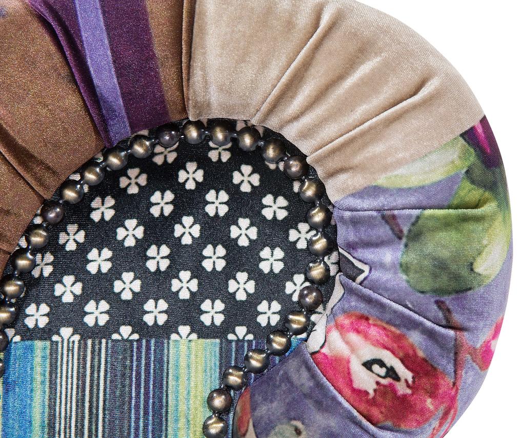 Poltrona vintage in tessuto patchwork multicolore viola CHESTERFIELD Beliani