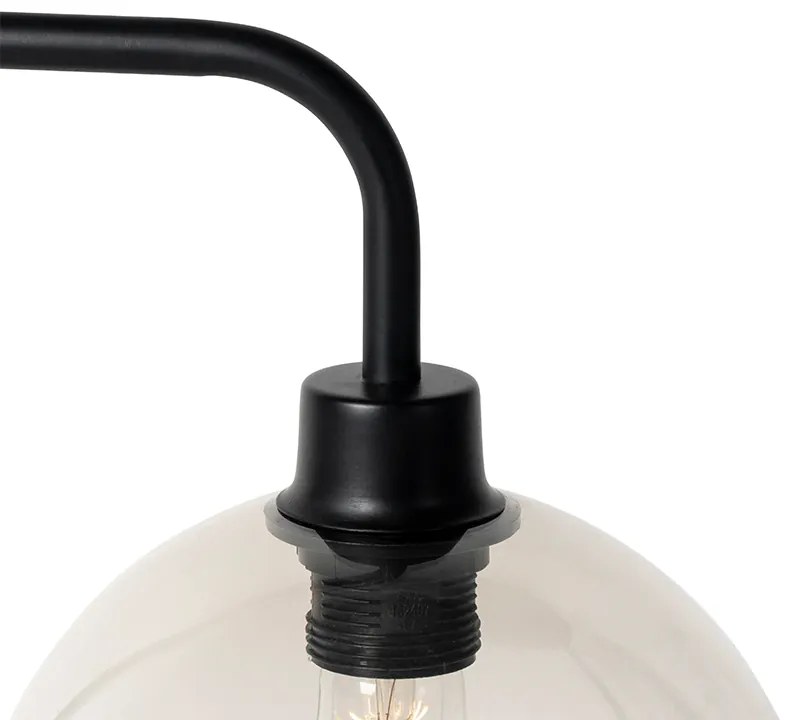Lampada da tavolo moderna nera con paralume fumé - Maly