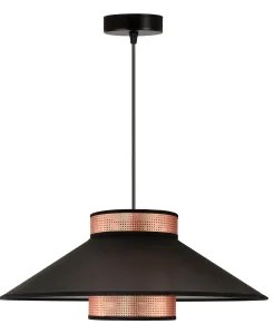 Duolla - Lampadario a sospensione con filo RIO SHINY 1xE27/15W/230V diametro 45 cm nero/rame