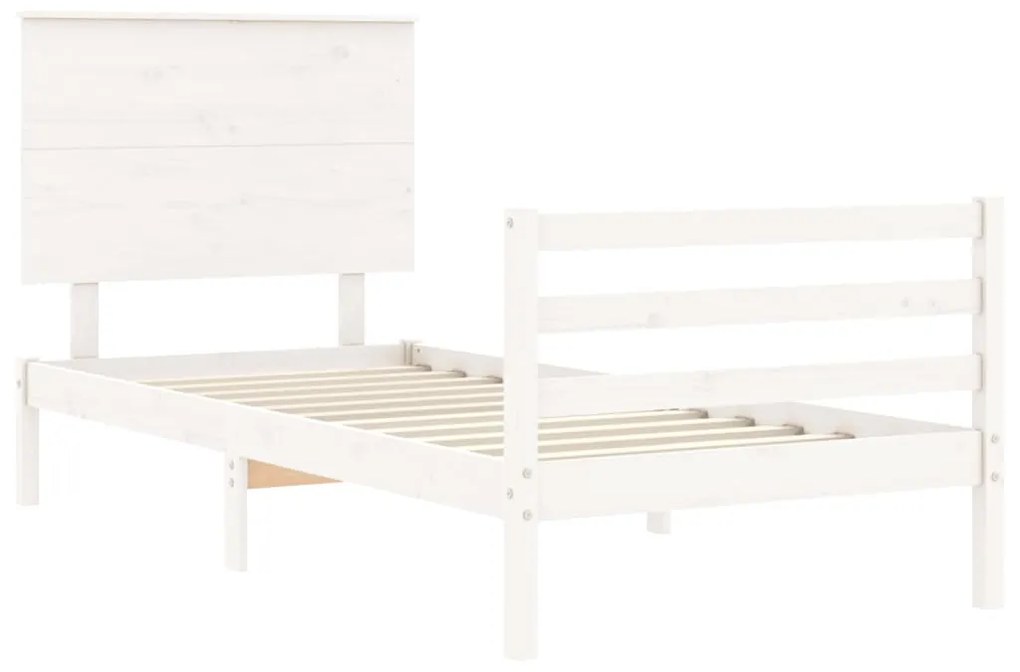 Giroletto con Testiera Bianco Small Single Legno Massello