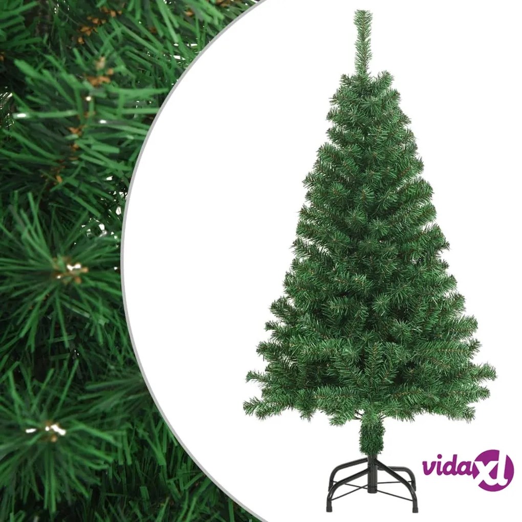 vidaXL Albero di Natale Artificiale con Rami Spessi Verde 150 cm PVC
