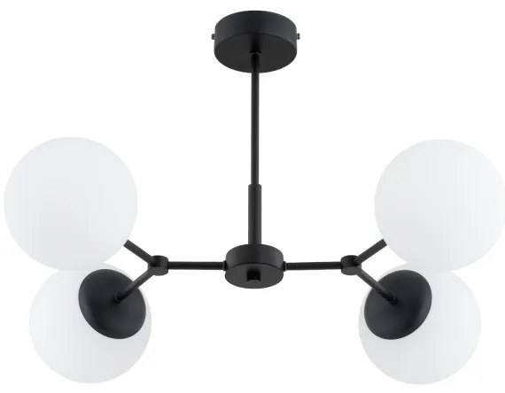 Lampadario a sospensione con supporto rigido FOTON 4xE14/10W/230V nero