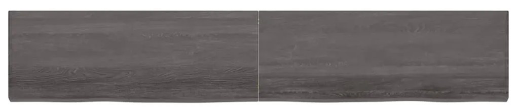 Ripiano muro grigio scuro 220x40x6 cm massello rovere trattato