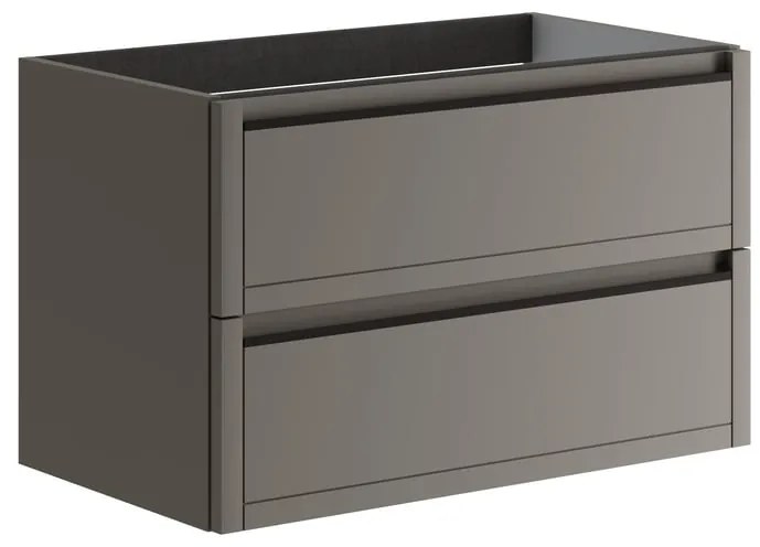 Mobile da bagno sotto lavabo TRATTO grigio opaco L 79.5 x H 50 x P 45.5 cm 2 cassetti, lavabo non incluso