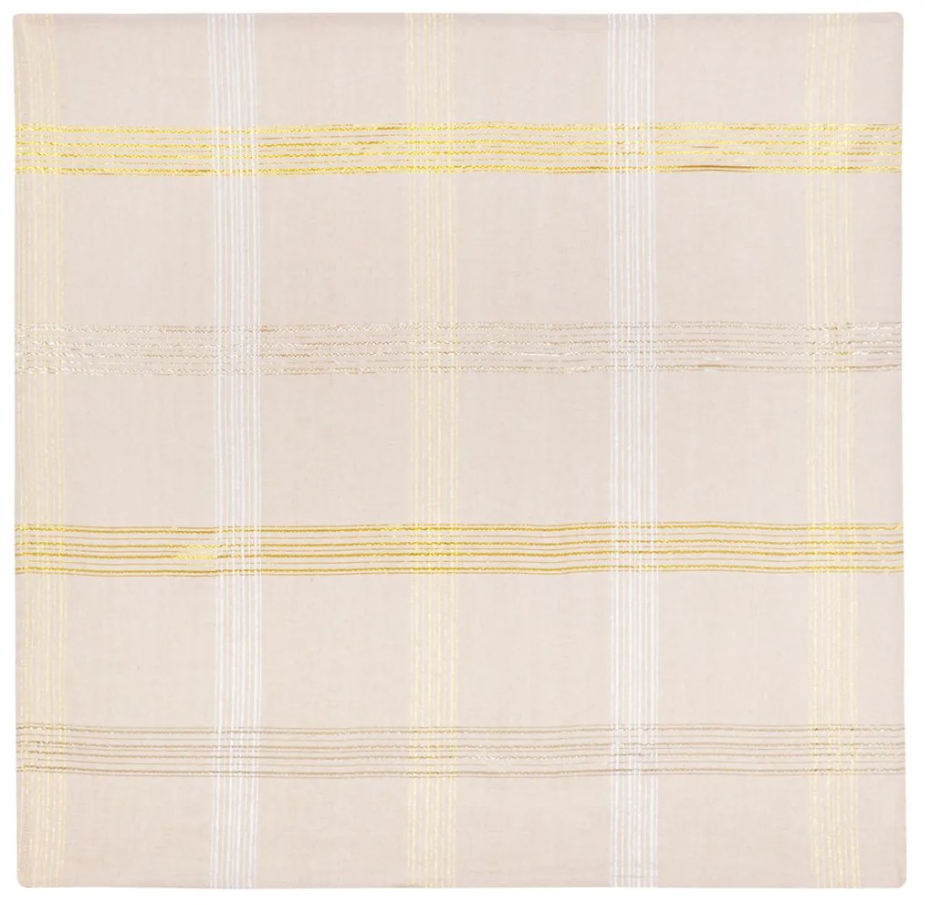 Centrotavola natalizio tartan beige e oro