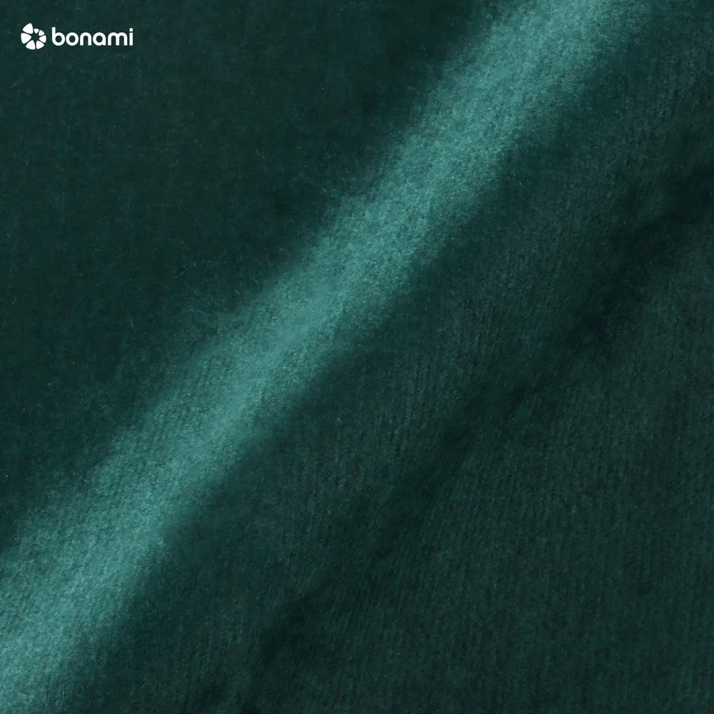 Divano angolare verde allungabile/con contenitore (con penisola a sinistra/a L) e rivestimento in velluto Laurence – ELTAP