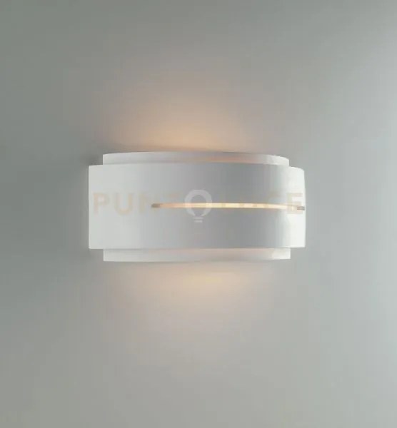 Applique a parete scott bianca 2 luci attacco e14 32x12x13cm in ges...