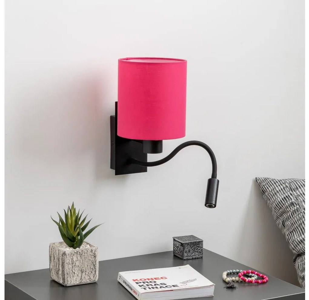 Brilagi - Applique a LED NUBILA 1xE27/25W/230V + LED/3W nero/rosa