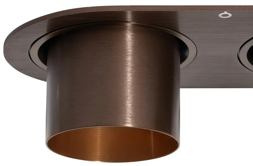 Faretto da incasso rotondo bronzo scuro GU10 50mm 2 luci - Installa