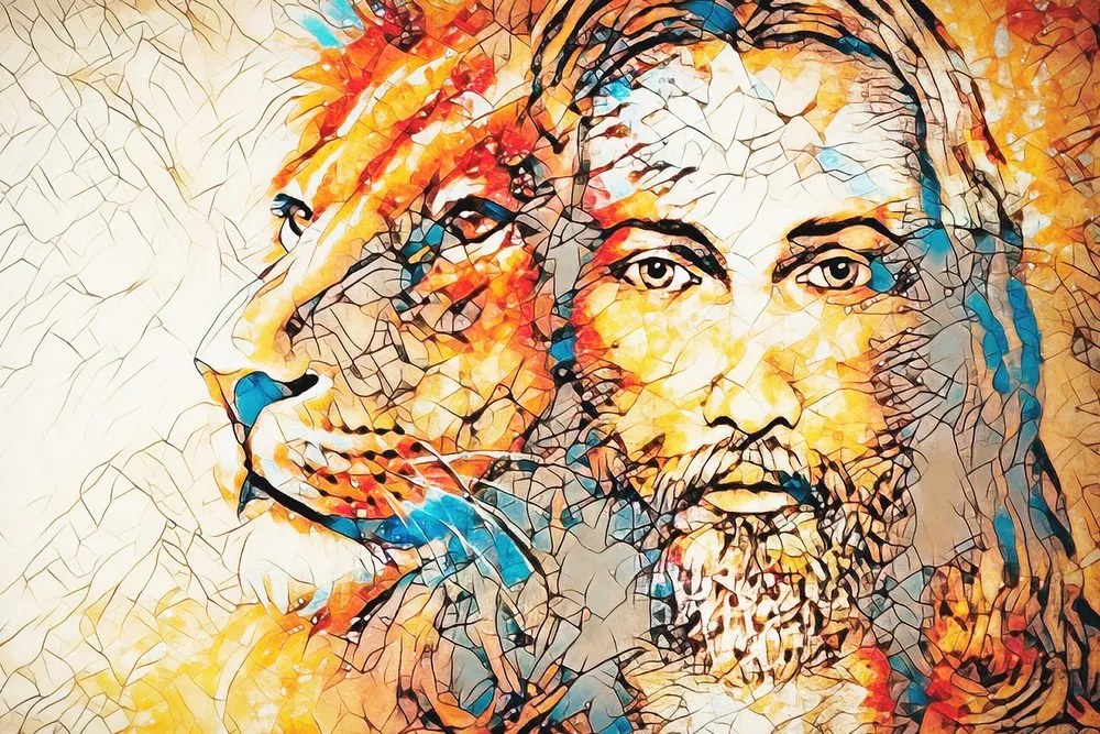 Stampa su tela – Onnipotente con leone