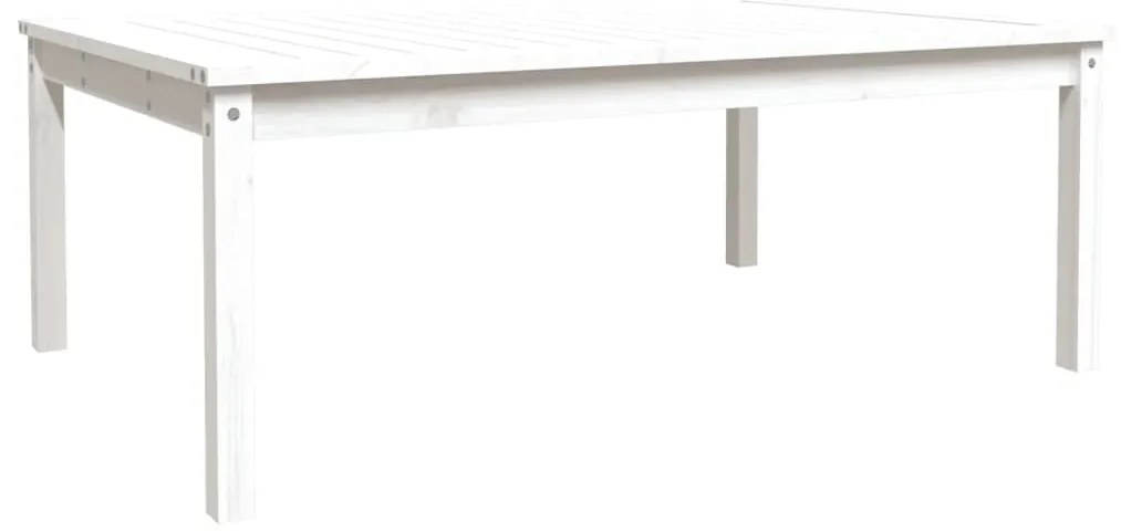 Tavolo da giardino bianco 121x82,5x45 cm legno massello di pino